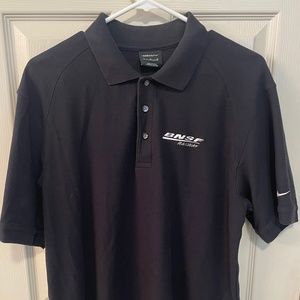 MEN’S BLACK NIKE GOLF BNSF RAILWAY SHORT SLEEVE SHIRT - SIZE MEDIUM